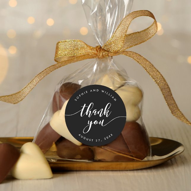 Adesivo Redondo Relaxar Script Obrigado A Cor De Fundo Editável (Criador carregado)