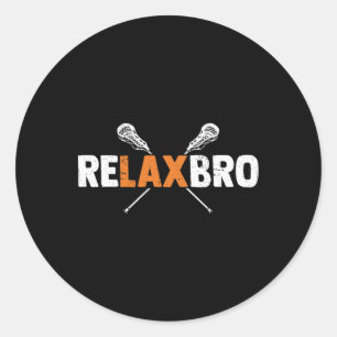 Adesivo Redondo Relaxe Bro Funny Lacrosse Player Lax Lover Lacross