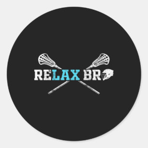Adesivo Redondo Relaxe Bro Funny Lacrosse Player Lax Lover Piada