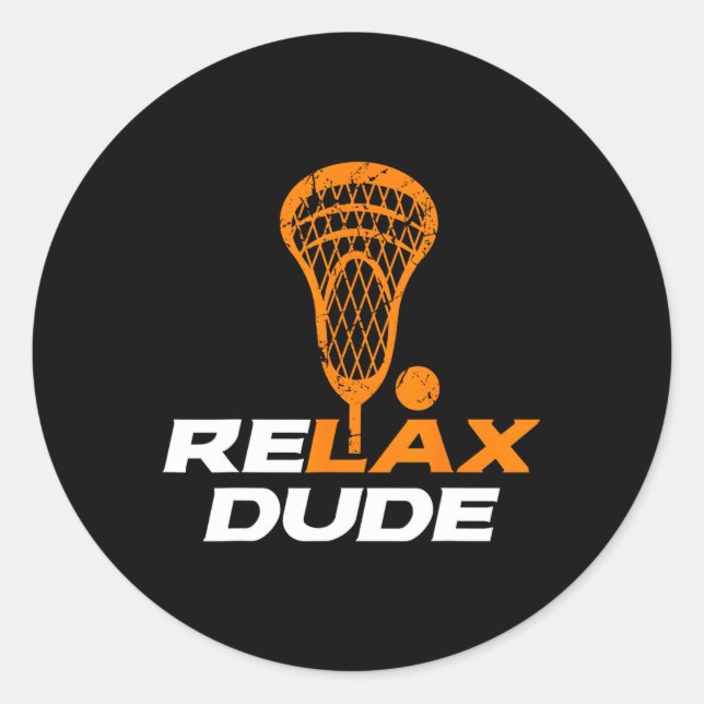 Adesivo Redondo Relaxe Duo Lacrosse Lax Stick V6 Orange (Frente)