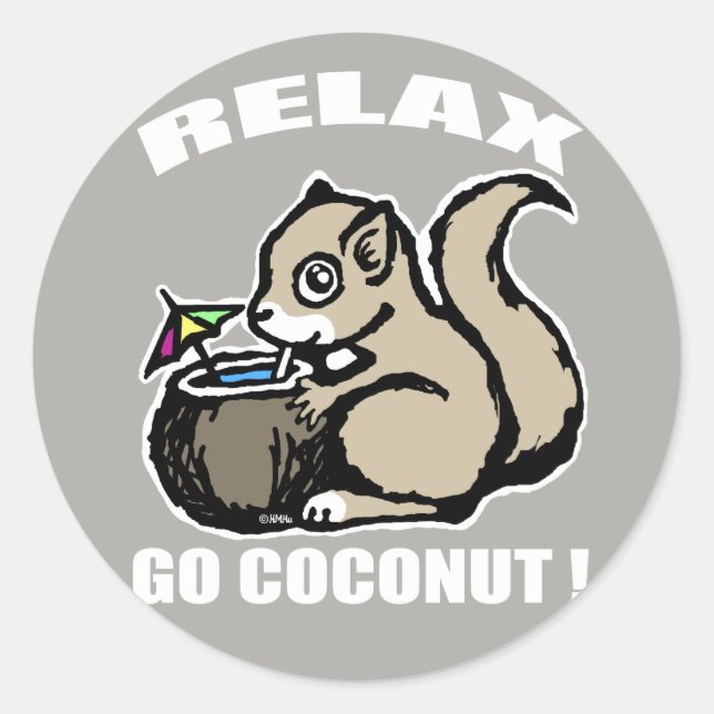 Adesivo Redondo Relaxe! Ir Coconut (Frente)