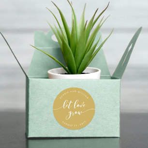 Adesivo Redondo Relaxe Script Deixe O Amor Crescer Colorido Editá