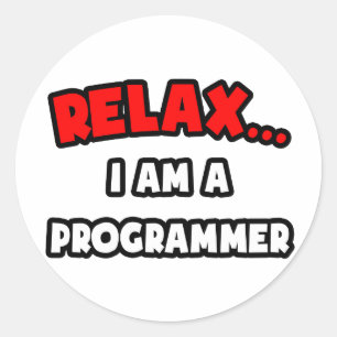 Adesivo Redondo Relaxe... Sou Programador