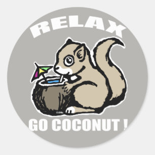 Adesivo Redondo Relaxe! Vai o coco