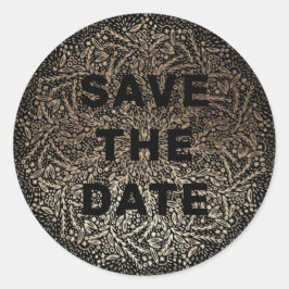 Adesivo Redondo Relevo | Folha de ouro escura para inverno