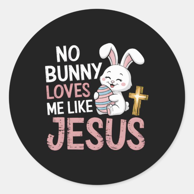 Adesivo Redondo Religião Cristã páscoa Não Coelhinho Me Ama (Frente)