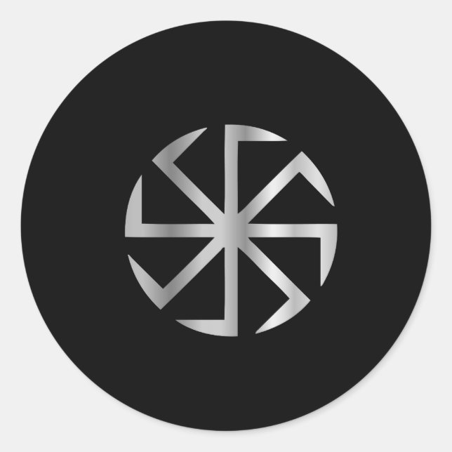 Adesivo Redondo Religião de Slavik - Símbolo Kolovrat (Frente)