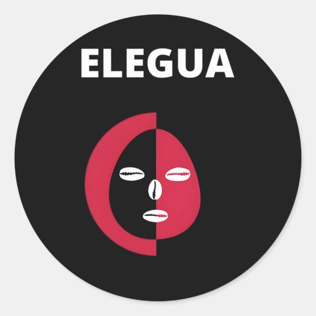 Adesivo Redondo Religião Elegua Yoruba Nigéria (Frente)