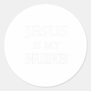 Adesivo Redondo Religião - Jesus É Meu Influenciador