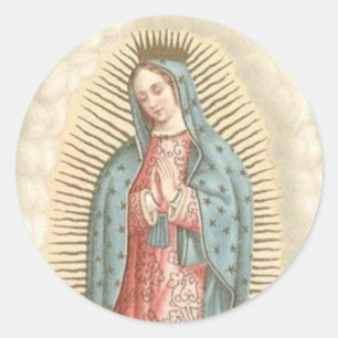 Adesivo Redondo Religião Mexicana Católica de Guadalupe