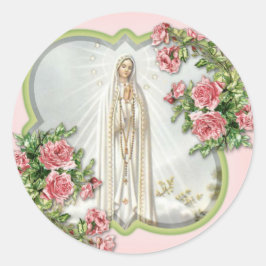 Adesivo Redondo Religiosa Nossa Senhora da Virgem Maria Fatima