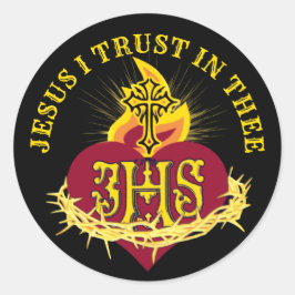 Adesivo Redondo Religioso católico, coração sagrado de Jesus