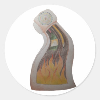 Adesivo Redondo Relógio em chamas