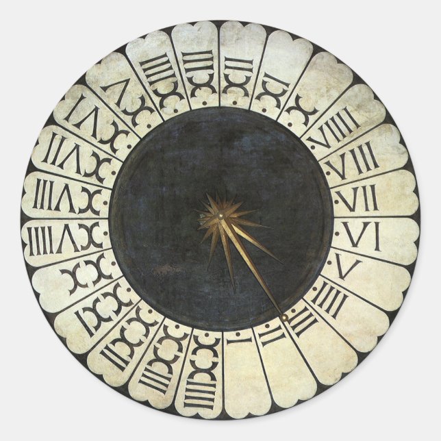 Adesivo Redondo Relógio no Duomo por Paolo Uccello (Frente)