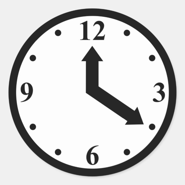 Adesivo Redondo Relógio Preto (Frente)