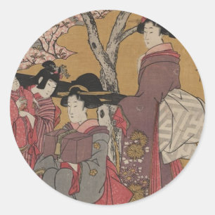 Adesivo Redondo Relógios japoneses da arte do vintage