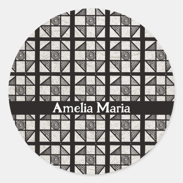 Adesivo Redondo Remendo de Remendar Mosaico Shoo Fly (Frente)