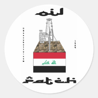 Adesivo Redondo Remendo do óleo de Iraque, etiqueta, Kirkuk, óleo,