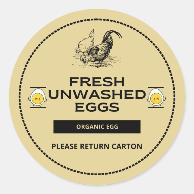 Adesivo Redondo Reminder Labels for Egg Packaging (Frente)
