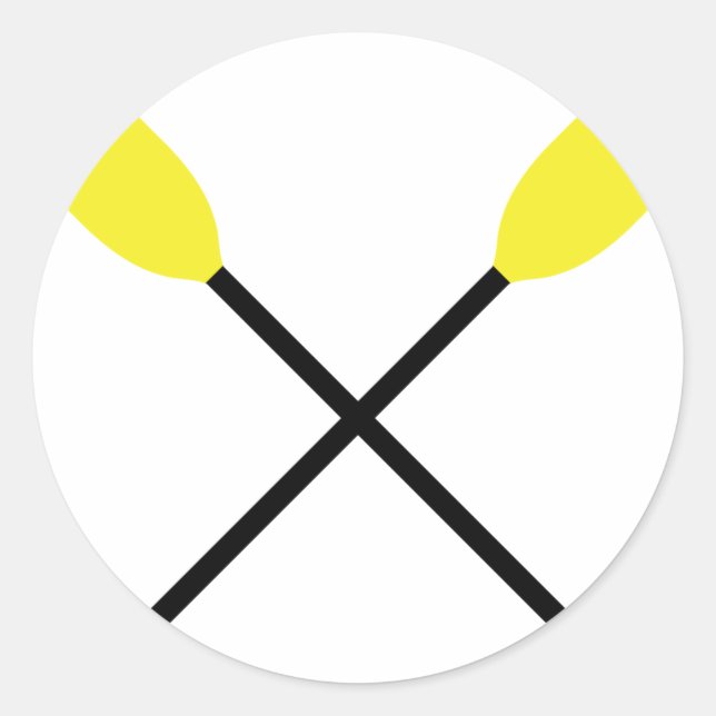 Adesivo Redondo remo de caiaque cruzado (Frente)