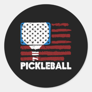 Adesivo Redondo Remo de Pickleball Bandeira Pickle Ball Patriota H