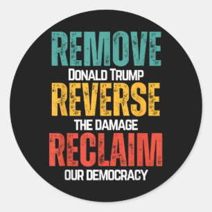 Adesivo Redondo Remova O Trump Inverter O Dano Recupere Nosso Demo