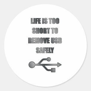 Adesivo Redondo remova USB com segurança
