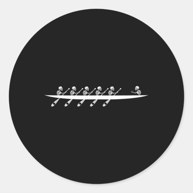 Adesivo Redondo Removendo Barcos de Linha do Esqueleto Paddle Coxs (Frente)