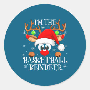 Adesivo Redondo Rena de Basquete Natal Família Correspondente