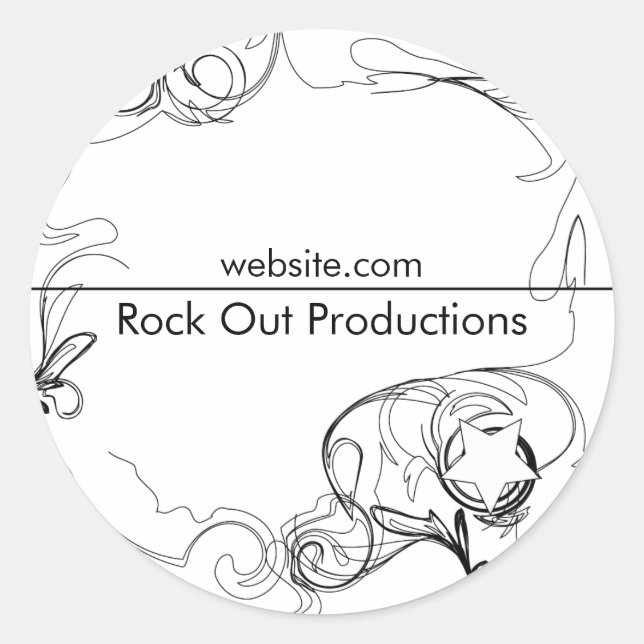 Adesivo Redondo Renascimento - Preto e Branco (Frente)