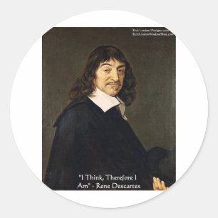 Adesivo Redondo Rene Descartes "Eu Penso Logo.." Presentes de Sabe