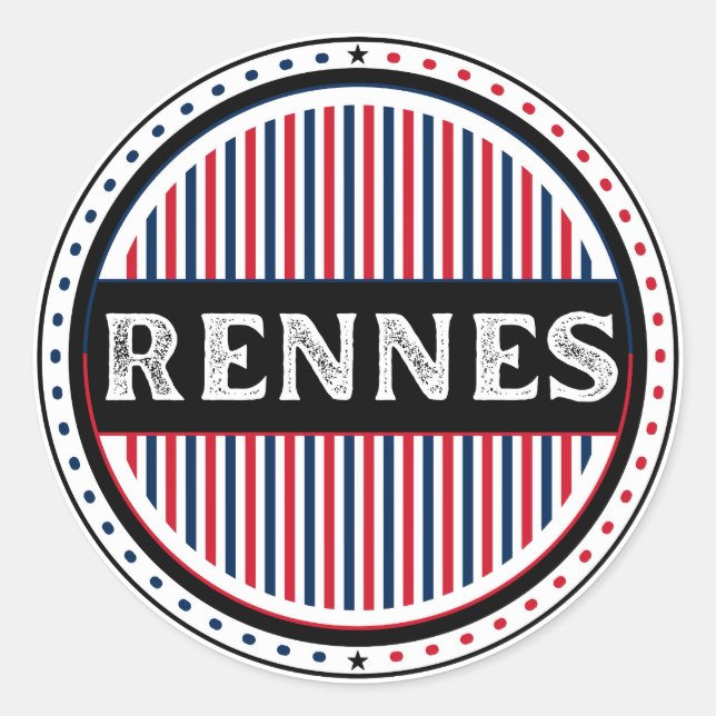 Adesivo Redondo Rennes City Pride Emblem – French Identity (Frente)