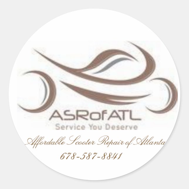 Adesivo Redondo Reparo do Patinete barato de Atlanta (Frente)
