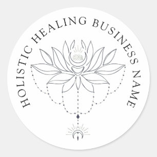 Adesivo Redondo Reparo Holístico Lotus Flower Business
