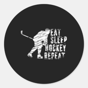 Adesivo Redondo Repetição de Hóquei no Sono de legal safra