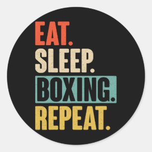 Adesivo Redondo Repetir Boxin do Sono - Retro Vintage Boxi Engraça