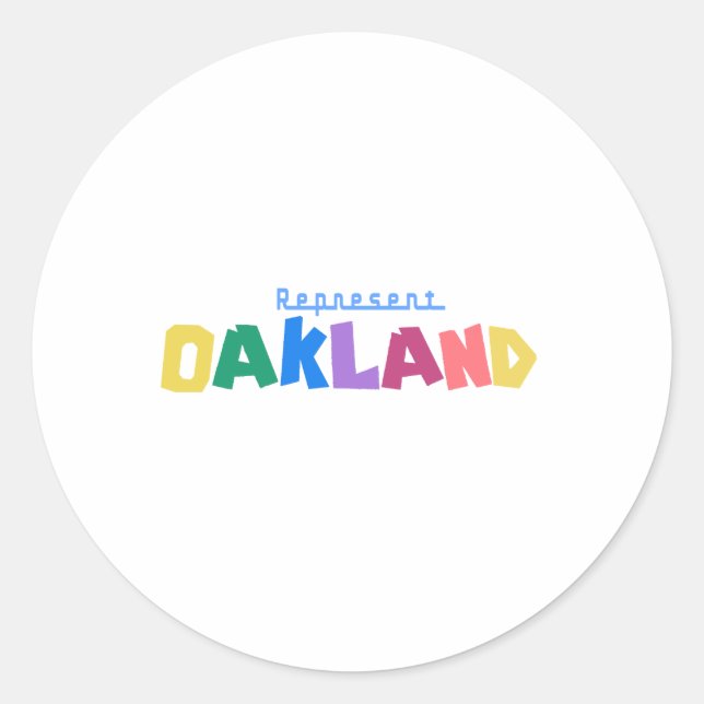 Adesivo Redondo Represente Oakland (Frente)