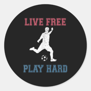 Adesivo Redondo Reprodução de Citação ao Vivo do Duro Free Play Fu