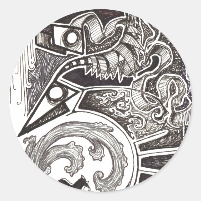 Adesivo Redondo Répteis abstrato (Frente)