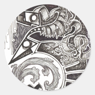 Adesivo Redondo Répteis abstratos