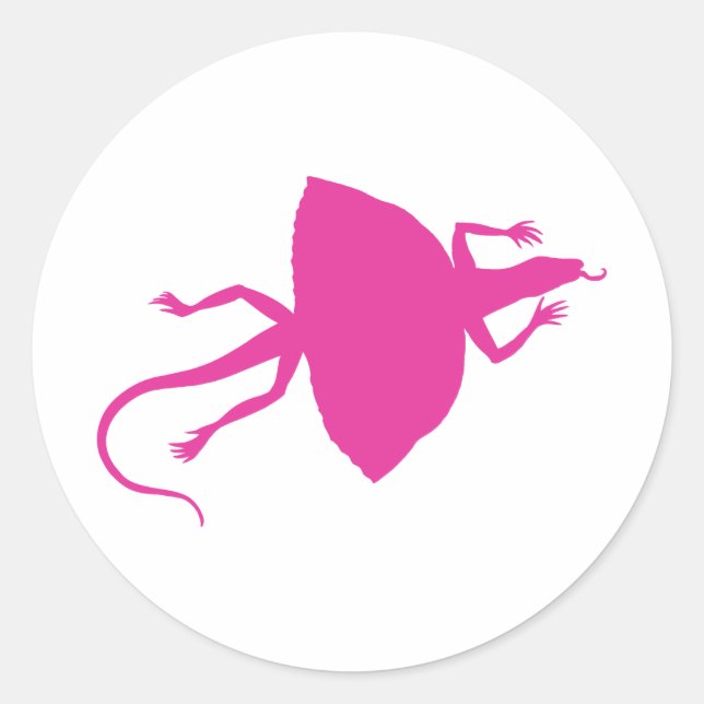 Adesivo Redondo réptil rosa (Frente)