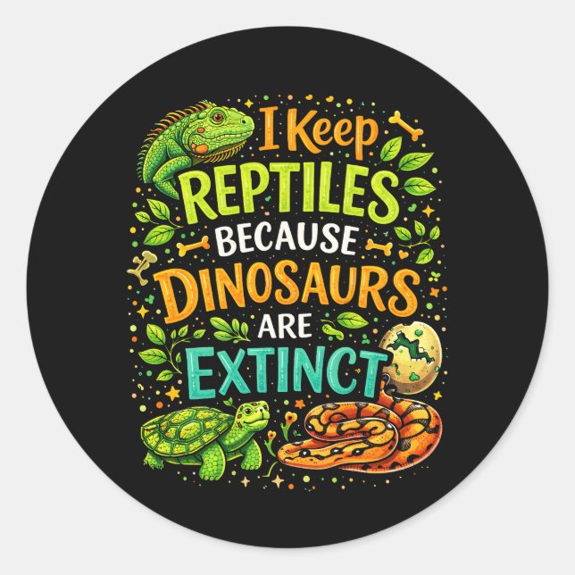 Adesivo Redondo Reptiles Rule (Frente)