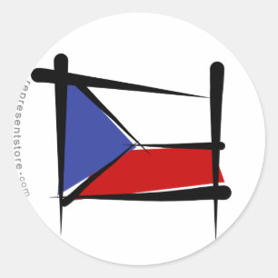 Adesivo Redondo República Checa Bandeira de Bruxelas
