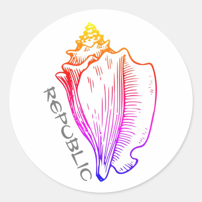 Adesivo Redondo República Conch (Frente)