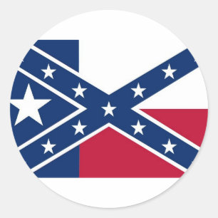 Adesivo Redondo República da bandeira de Texas