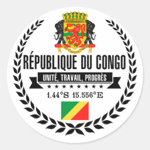 Adesivo Redondo República de Congo