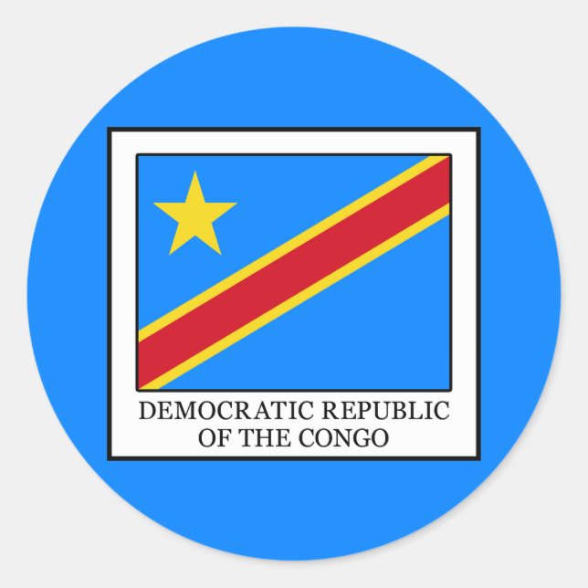Adesivo Redondo República Democrática do Congo (Frente)