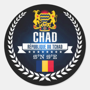 Adesivo Redondo República do Tchad