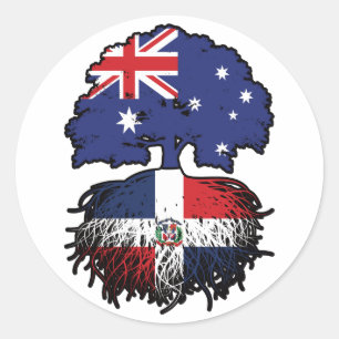 Adesivo Redondo República Dominicana Austrália Australiana