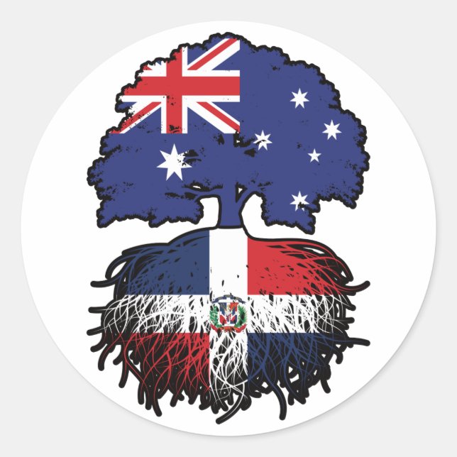 Adesivo Redondo República Dominicana Austrália Australiana (Frente)